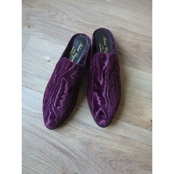 Robert Clergerie Alice Mules Goth Velvet Violet Slip On Shoes Flats - Picture 8 of 16